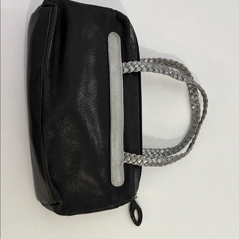 Tusk black/ grey leather small bag